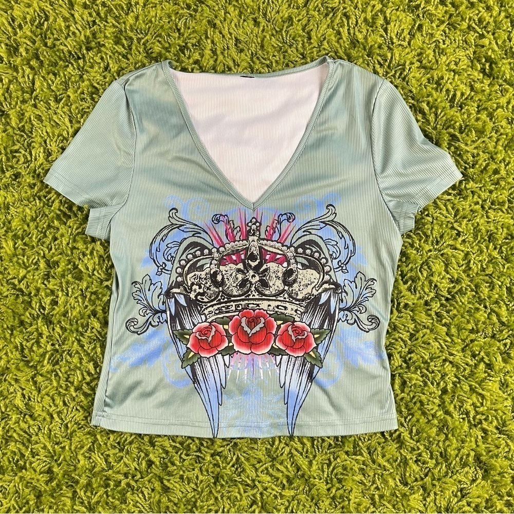 Y2K CROP TOP TSHIRT